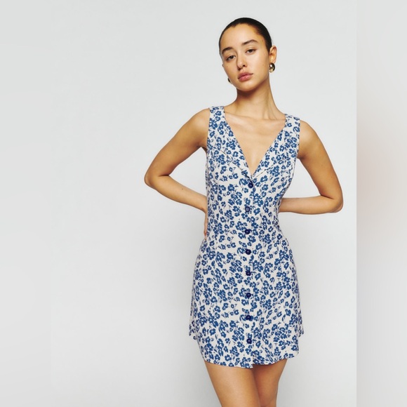 Reformation Rilynn Sleeveless Button Up Dress In Milanesa Size 0 - Picture 2 of 13